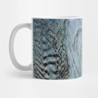 Abstract tideway faces in blue red Diptych Mug